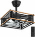 16-inch farmhouse caged ceiling fan with light and remote