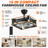 farmhouse ceiling fan features and room applications