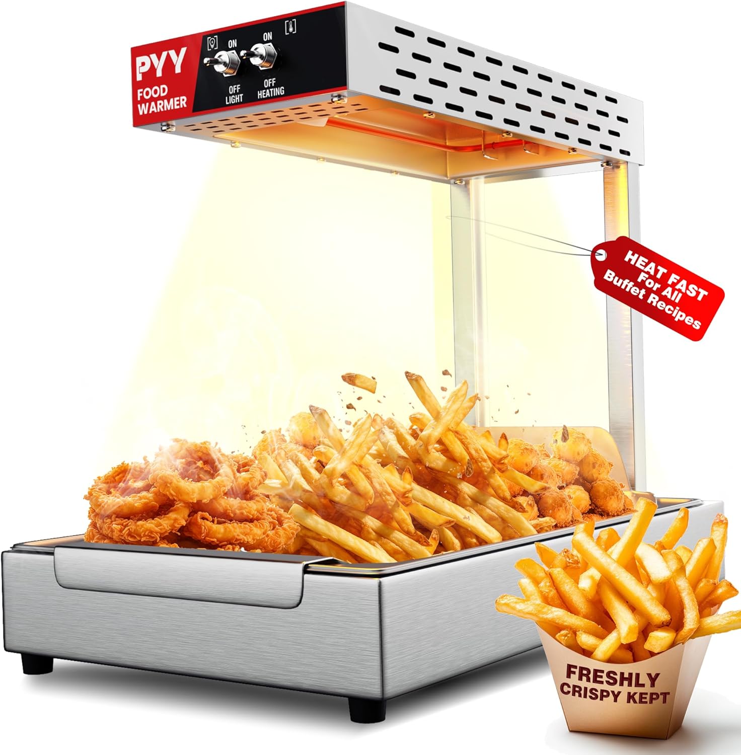 WANTJOIN Food Heat Lamp - 35 Inch 86-176°F/30-80°C Aluminum Overhead & Hanging Food Warmer Lamp Strip Food Warming Lamp Heater Electric Commercial Food Heat Lamp for Catering Kitchen Restaurant Buffet 750W