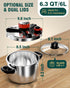 WantJoin 6Qt Pressure Cooker - 3-In-1 Stainless Steel Pressure Canner Compatible with Gas & Induction Cooker,Protective Devices,Canner Rack Included