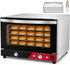 WantJoin Commercial Convection Oven - 1.5 Cu. Ft. Countertop Oven for Half Size Pan, 1800W, Front Tempered Glass Door, 3580RPM Fan, Stainless Steel for Restaurant Coffee Shops