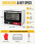 WantJoin Commercial Convection Oven - 1.5 Cu. Ft. Countertop Oven for Half Size Pan, 1800W, Front Tempered Glass Door, 3580RPM Fan, Stainless Steel for Restaurant Coffee Shops