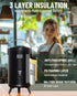 Insulated Beverage Dispenser Stainless Steel Black 3.2 Gal, 1 Pack