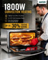 WantJoin Commercial Convection Oven - 1.5 Cu. Ft. Countertop Oven for Half Size Pan, 1800W, Front Tempered Glass Door, 3580RPM Fan, Stainless Steel for Restaurant Coffee Shops