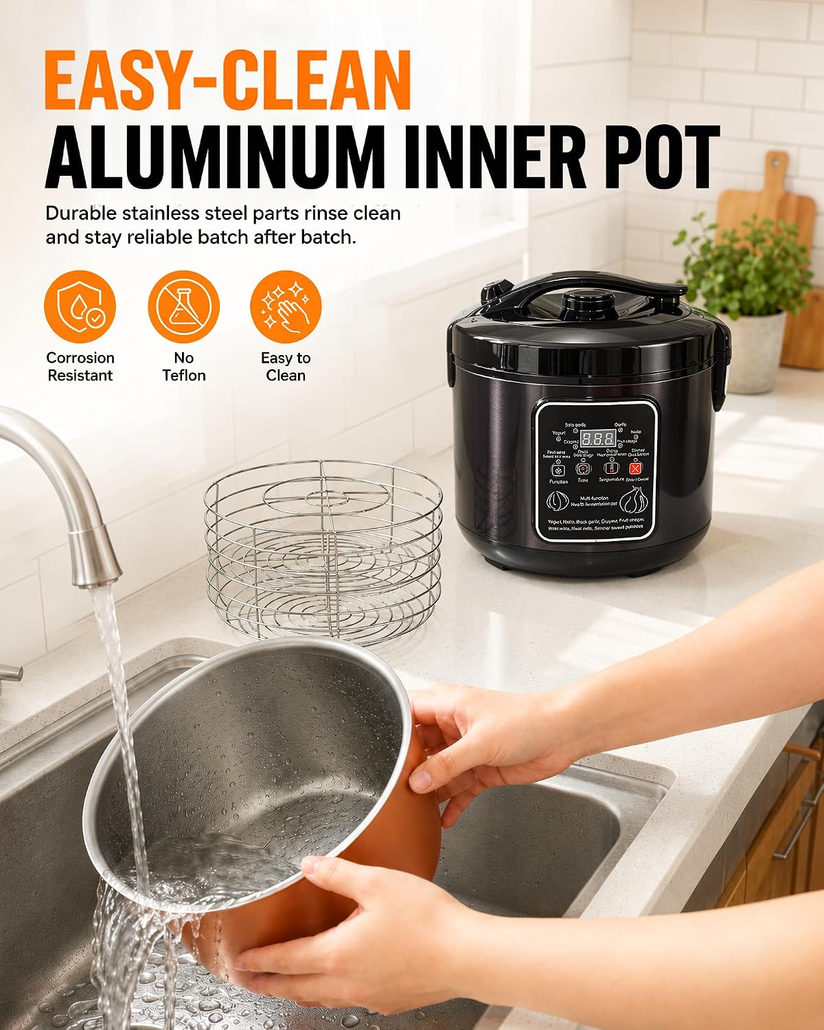WantJoin Black Garlic Fermenter 5L - Full Automatic Intelligent Control Black Garlic Maker，360°EVEN DRY Heating，Makes Up to 4 LBS Black Garlic Fermenter Machine, For Multi Clove & Whole Clove Garlic