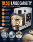 WantJoin Commercial Dough Mixer - 10.5Qt Capacity 750W Dual Rotating Dough Kneading Machine w/Food-grade Stainless Steel Bowl, Security Shield & Timer, Spiral Dough Mixer For Restaurant Bakery