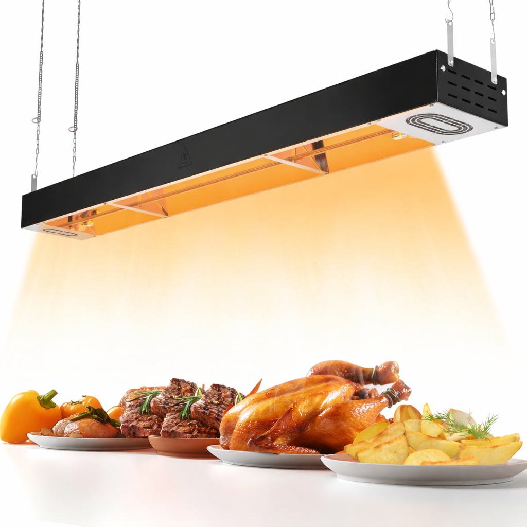WantJoin Food Heat Lamp - Commercial Hanging Heating Lamp for Food Warming 500W Electric Strip Heater with Warm Lights for Service Cafeteria Restaurant Kitchen