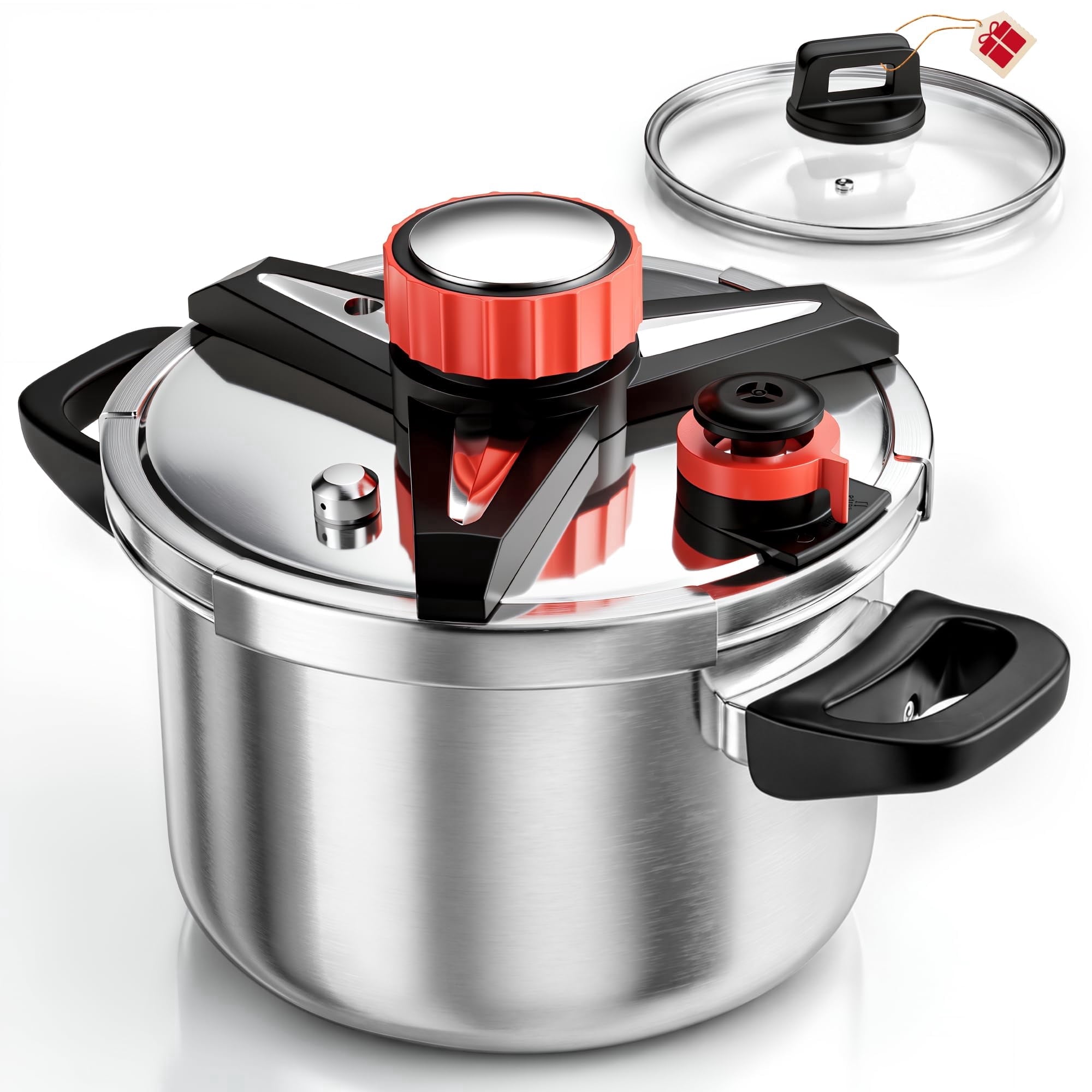 WantJoin 6Qt Pressure Cooker - 3-In-1 Stainless Steel Pressure Canner Compatible with Gas & Induction Cooker,Protective Devices,Canner Rack Included