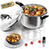 WantJoin 6.5QT Stainless Steel Pressure Cooker with Spring Valve Safeguard Devices, Induction & Gas Cooker Compatible