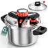 WantJoin 6Qt Pressure Cooker - 3-In-1 Stainless Steel Pressure Canner Compatible with Gas & Induction Cooker,Protective Devices,Canner Rack Included