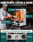 WantJoin Shawarma Grill Machine - 22 LBS Electric Vertical Rotisserie w/ 2 Burners and Shovel for Doner Kebab, Chicken, Beef | Stainless Steel | 122°F to 572°F Temp | for Home & Commercial Use, 2520W