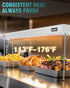 WantJoin Food Heat Lamp - 35 Inch Commercial Food Warmer Lamp Strip, 750W 86-176°F/30-80°C Electric Aluminum Hanging & Freestanding Dual-Use Heat Lamps for Kitchen Catering Restaurant Buffet