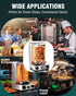 WantJoin Shawarma Grill Machine - 22 LBS Electric Vertical Rotisserie w/ 2 Burners and Shovel for Doner Kebab, Chicken, Beef | Stainless Steel | 122°F to 572°F Temp | for Home & Commercial Use, 2520W